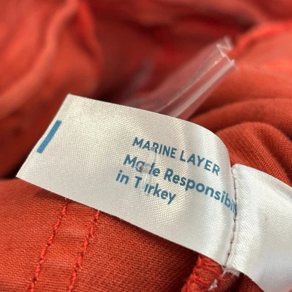 Marine Layer Wide Leg Bridget Crop Orange Denim Pants Size 4 NWOT Womens - Picture 7 of 11